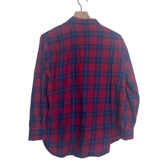 Madewell Edina Oversized Boyshirt Plaid Red Blue Button Front Shirt Women’s M - Picture 3 of 12